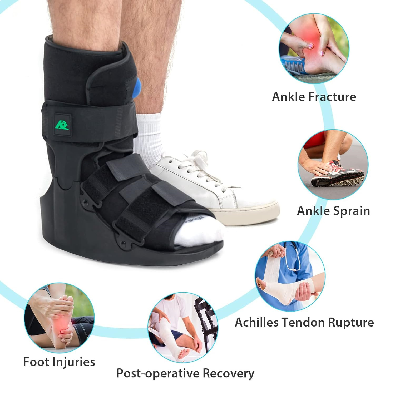 Inflatable Short Adjustable Walker Boot Brace for 04