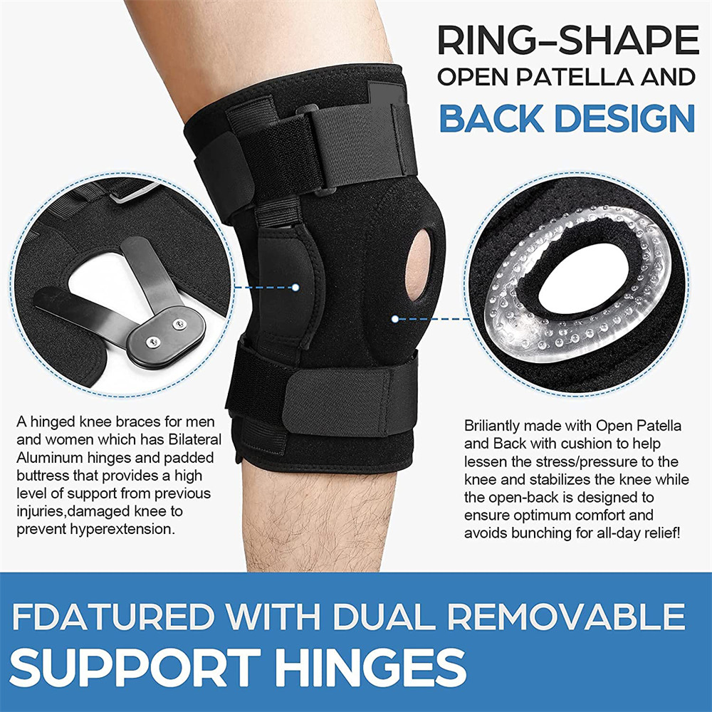 KANGDA Hinged Knee Brace, Adjustable Compression K02